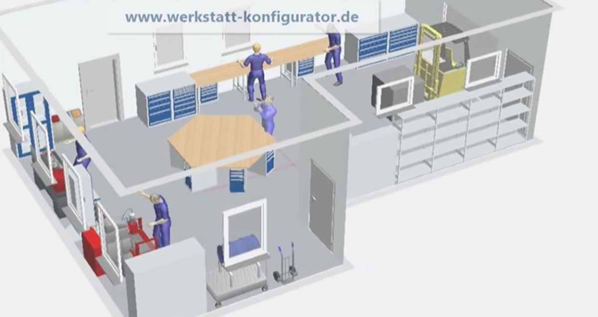 Eigene Werkstatt planen, mit dem Werkstatt-Konfigurator.